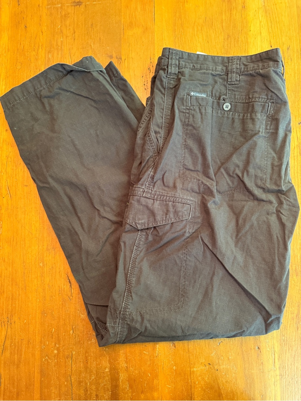Columbia Brown Ripstop Cotton Cargo Pants Men's 40 Regular Fit Straight